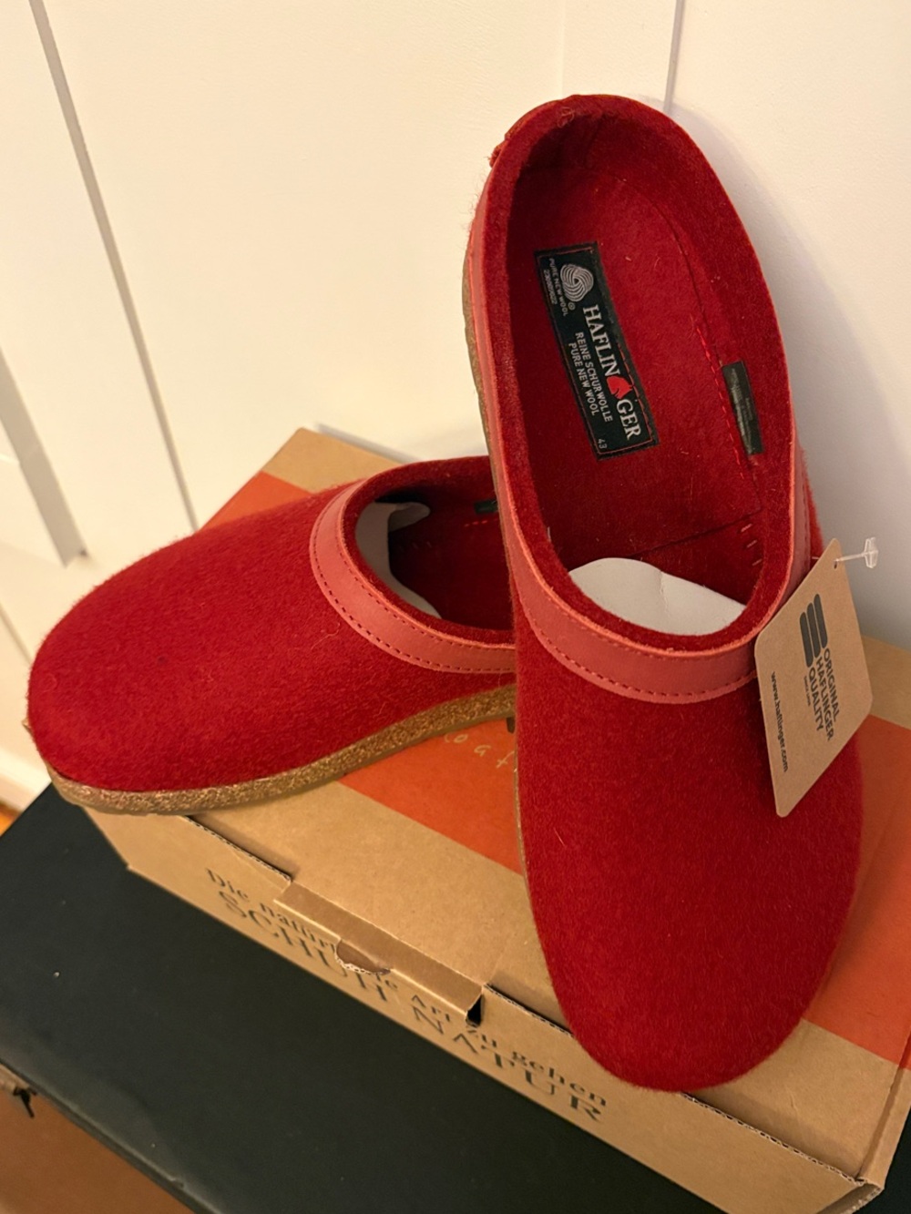 Haflinger Red Wool Clogs